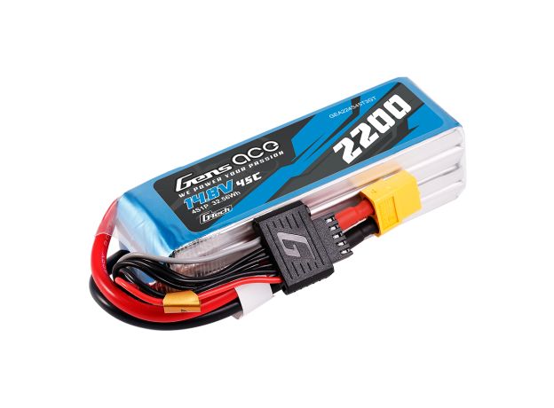 Gens ace 2200mAh 4S 45C 14.8V LiPo Batarya | XT60+EC3+Deans | Air Classic