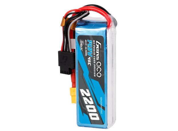 Gens ace 2200mAh 4S 45C 14.8V LiPo Batarya | XT60+EC3+Deans | Air Classic