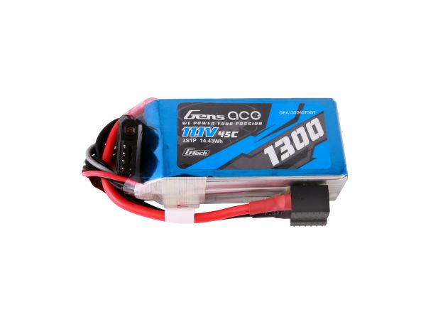 Gens ace 1300mAh 3S 45C 11.1V LiPo Batarya | EC3+Deans | Air Classic