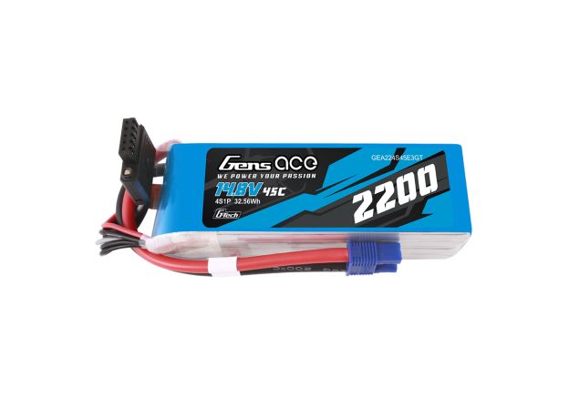 Gens ace 2200mAh 4S 45C 14.8V LiPo Batarya | EC3 Konnektör | Air Classic