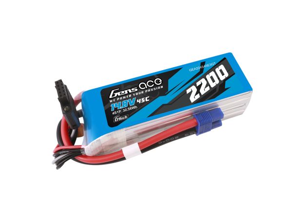 Gens ace 2200mAh 4S 45C 14.8V LiPo Batarya | EC3 Konnektör | Air Classic