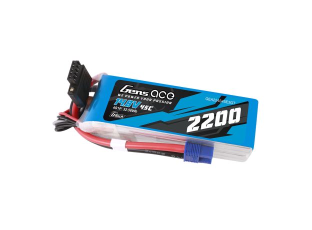 Gens ace 2200mAh 4S 45C 14.8V LiPo Batarya | EC3 Konnektör | Air Classic