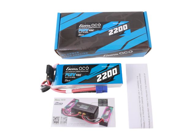 Gens ace 2200mAh 4S 45C 14.8V LiPo Batarya | EC3 Konnektör | Air Classic