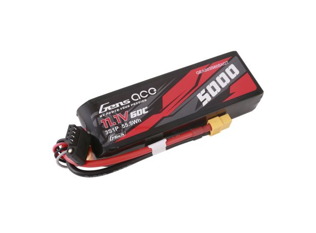 Gens ace 5000mAh 3S 60C 11.1V LiPo Batarya | XT60 Konnektör | Car Classic
