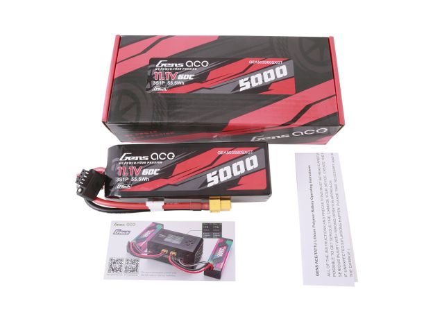 Gens ace 5000mAh 3S 60C 11.1V LiPo Batarya | XT60 Konnektör | Car Classic