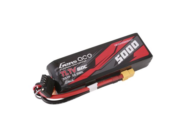 Gens ace 5000mAh 3S 60C 11.1V Short-Size LiPo Batarya | XT60 Konnektör | Car Classic