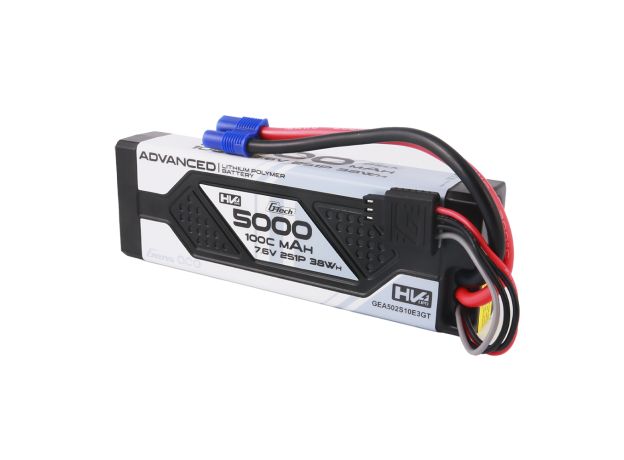 Gens ace 5000mAh 2S 100C 7.6V(HV) LiPo Batarya | Sert Kasalı | EC3 Konnektör | Advanced