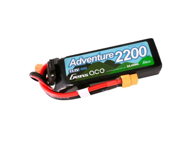 Gens ace 2200mAh 3S 60C 11.1V LiPo Batarya | XT60 Konnektör | Adventure