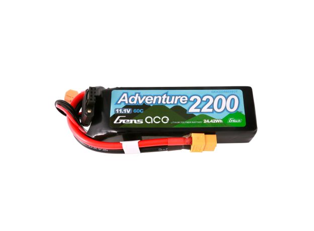 Gens ace 2200mAh 3S 60C 11.1V LiPo Batarya | XT60 Konnektör | Adventure