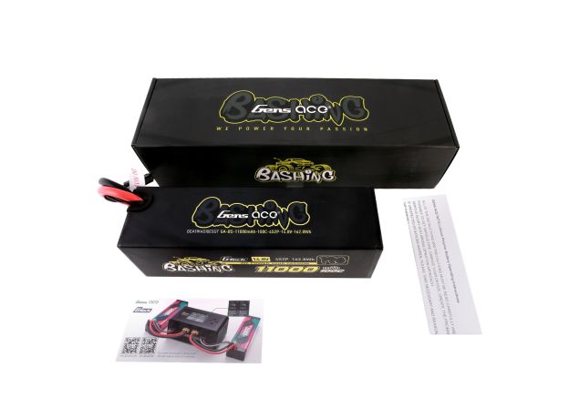Gens ace 11000mAh 4S 100C 14.8V LiPo Batarya | Sert Kasalı | EC5 Konnektör | Bashing Pro