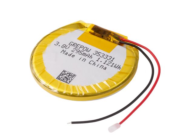 Grepow 3.8V 295mAh 1C LiPo Yuvarlak Batarya 3533031