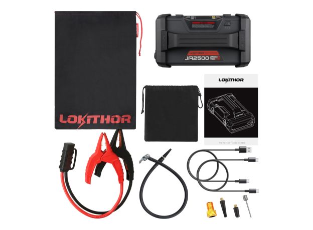 JA2500 Lokithor 12V 2500A LiFePO4 Takviye Cihazı ile 150PSI Hava Kompresörü