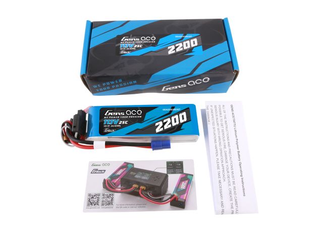 Gens ace 2200mAh 3S 25C 11.1V LiPo Batarya | EC3 Konnektör | Air Classic