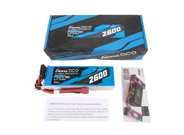 Gens ace 2600mAh 4S 45C 14.8V LiPo Batarya | Deans Konnektör | Air Classic