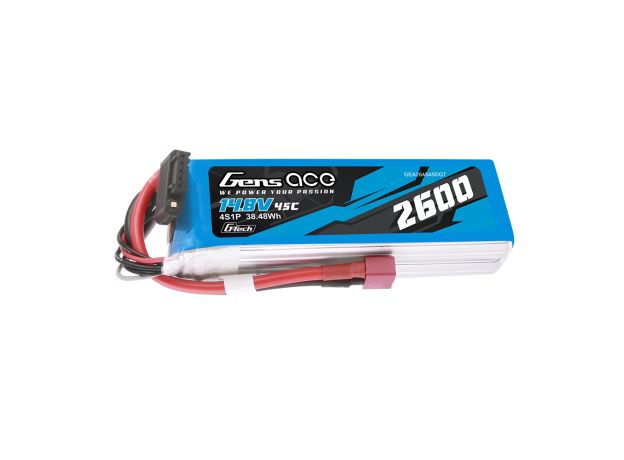 Gens ace 2600mAh 4S 45C 14.8V LiPo Batarya | Deans Konnektör | Air Classic