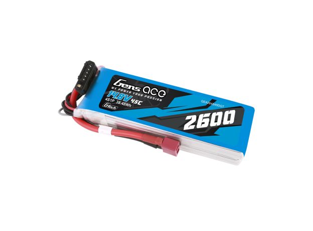Gens ace 2600mAh 4S 45C 14.8V LiPo Batarya | Deans Konnektör | Air Classic