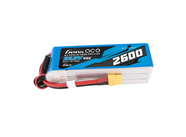 Gens ace 2600mAh 6S 45C 22.2V LiPo Batarya | XT60 Konnektör | Air Classic