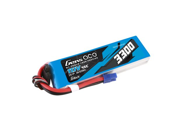 Gens ace 3300mAh 3S 45C 11.1V LiPo Batarya | EC3 Konnektör | Air Classic