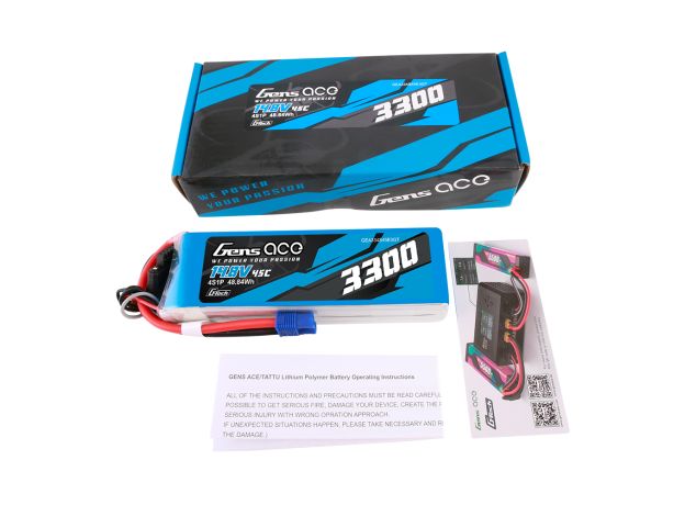 Gens ace 3300mAh 4S 45C 14.8V LiPo Batarya | EC3 Konnektör | Air Classic