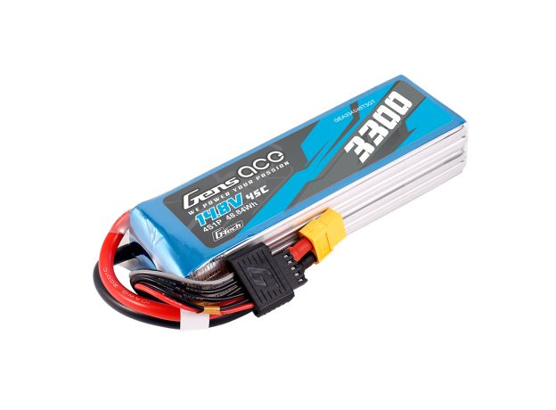 Gens ace 3300mAh 4S 45C 14.8V LiPo Batarya | XT60+EC3+Deans | Air Classic