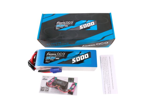 Gens ace 5000mAh 6S 45C 22.2V LiPo Batarya | EC5 Konnektör | Air Classic