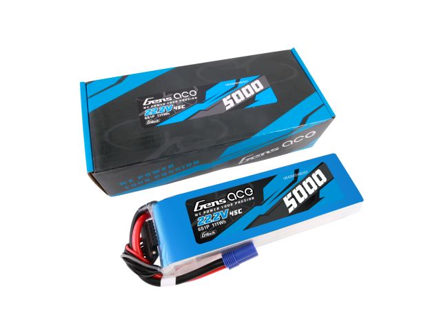 Gens ace 5000mAh 6S 45C 22.2V LiPo Batarya | EC5 Konnektör | Air Classic