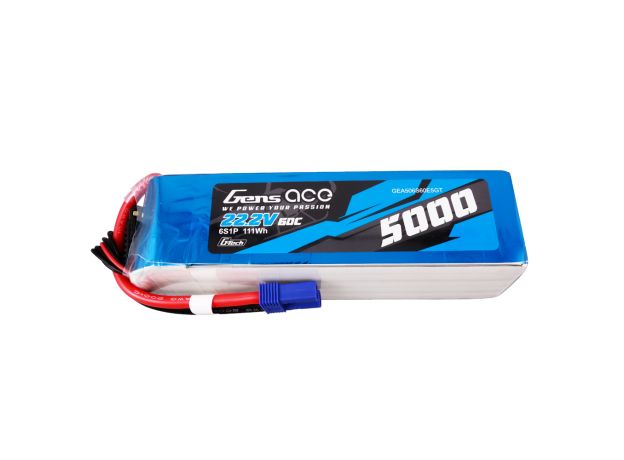 Gens ace 5000mAh 6S 60C 22.2V LiPo Batarya | EC5 Konnektör | Air Classic