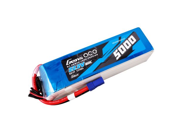 Gens ace 5000mAh 6S 60C 22.2V LiPo Batarya | EC5 Konnektör | Air Classic