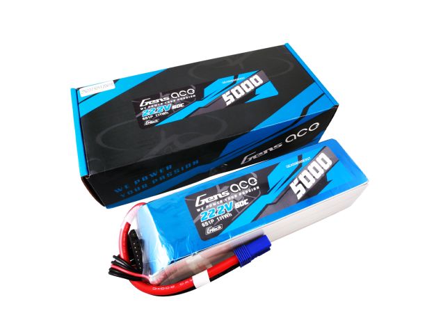 Gens ace 5000mAh 6S 60C 22.2V LiPo Batarya | EC5 Konnektör | Air Classic