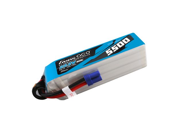 Gens ace 5500mAh 6S 60C 22.2V LiPo Batarya | EC5 Konnektör | Air Classic