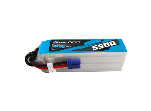 Gens ace 5500mAh 6S 60C 22.2V LiPo Batarya | EC5 Konnektör | Air Classic