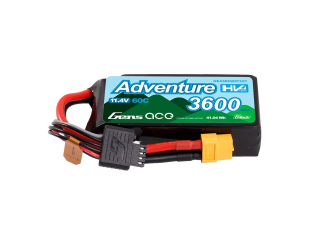 Gens ace 3600mAh 3S 60C 11.4V(HV) LiPo Batarya | XT60+Deans | Adventure