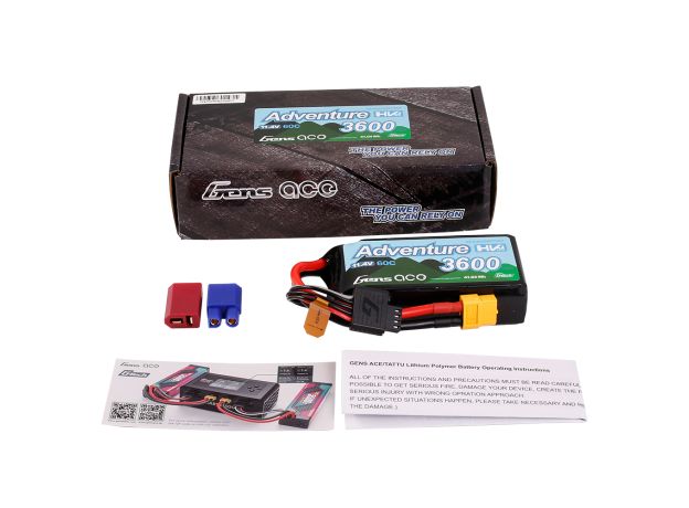 Gens ace 3600mAh 3S 60C 11.4V(HV) LiPo Batarya | XT60+Deans | Adventure