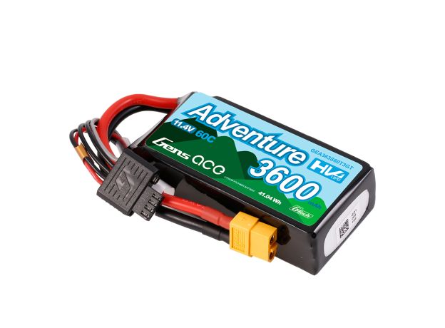Gens ace 3600mAh 3S 60C 11.4V(HV) LiPo Batarya | XT60+Deans | Adventure