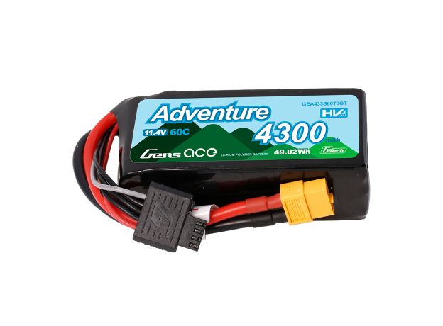 Gens ace 4300mAh 3S 60C 11.4V(HV) LiPo Batarya | XT60+EC3+Deans | Adventure