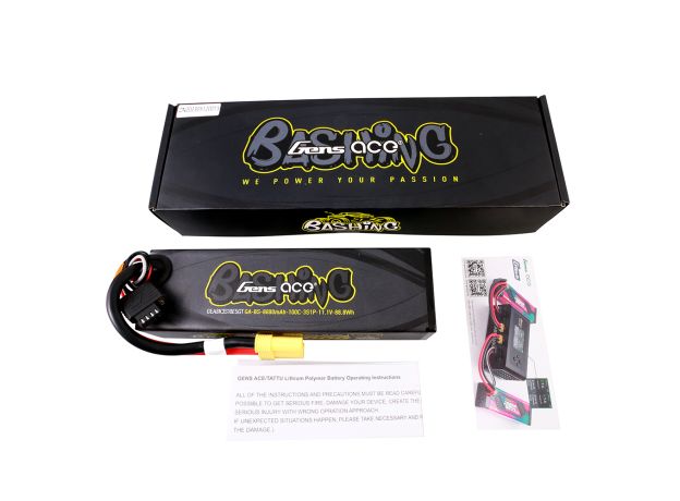 Gens ace 8000mAh 3S 100C 11.1V LiPo Batarya | Sert Kasalı | EC5 Konnektör | Bashing Pro