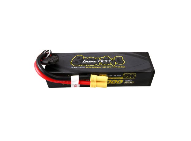 Gens ace 8000mAh 3S 100C 11.1V LiPo Batarya | Sert Kasalı | EC5 Konnektör | Bashing Pro