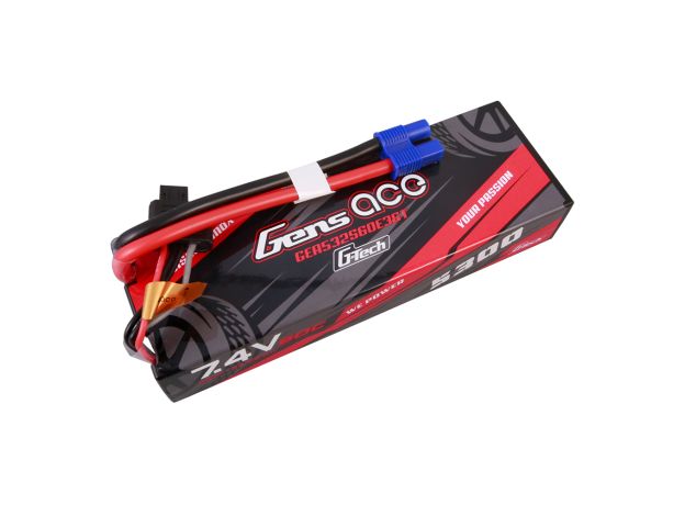 Gens ace 5300mAh 2S 60C 7.4V LiPo Batarya | Sert Kasalı | EC3 Konnektör | Car Classic