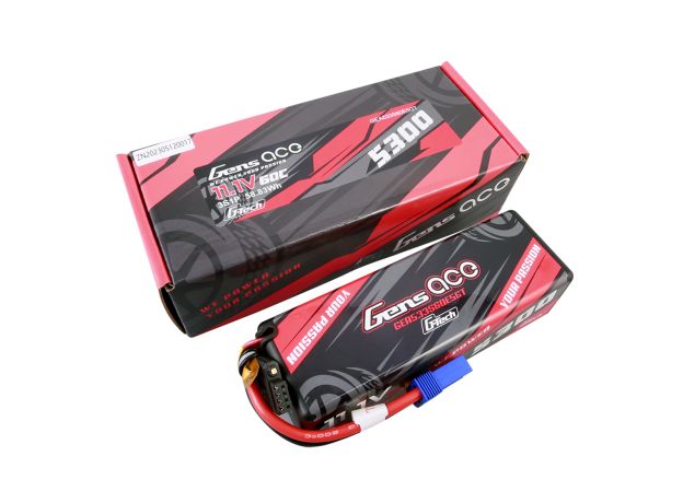Gens ace 5300mAh 3S 60C 11.1V LiPo Batarya | Sert Kasalı | EC5 Konnektör | Car Classic