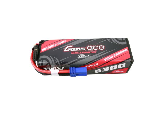 Gens ace 5300mAh 3S 60C 11.1V LiPo Batarya | Sert Kasalı | EC5 Konnektör | Car Classic