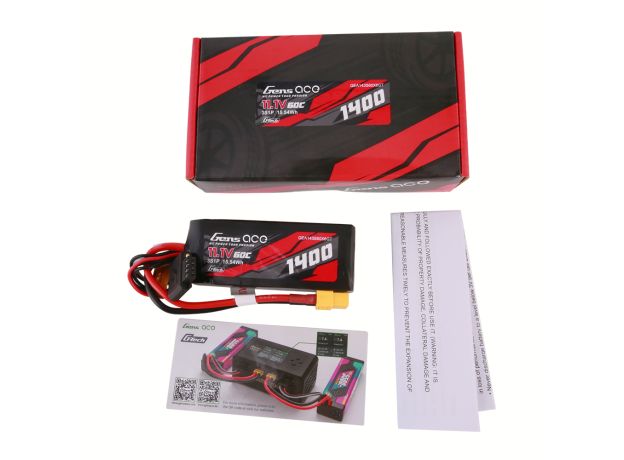 Gens ace 1400mAh 3S 60C 11.1V LiPo Batarya | XT60 Konnektör | Car Classic