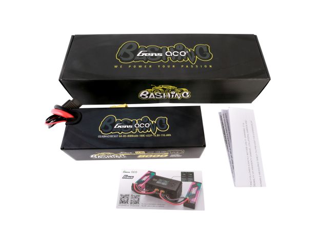 Gens ace 8000mAh 4S 100C 14.8V LiPo Batarya | Sert Kasalı | EC5 Konnektör | Bashing Pro