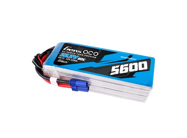 Gens ace 5600mAh 6S 80C 22.2V LiPo Batarya | EC5 Konnektör | Air Classic