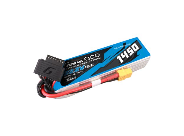 Gens ace 1450mAh 6S 45C 22.2V LiPo Batarya | XT60 Konnektör | Air Classic