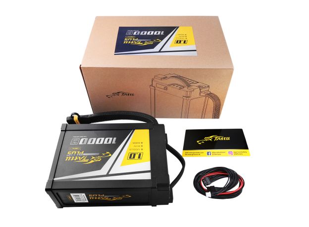 Tattu 10000mAh 12S 15C 44.4V Smart LiPo Batarya | AS150U Konnektör | Tattu Plus 1.0 (Compact Version)