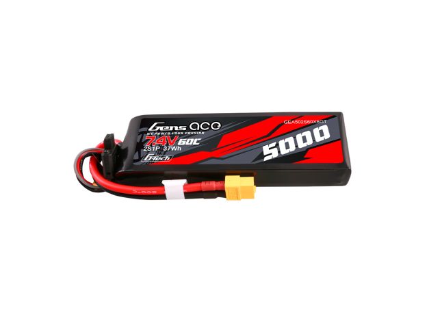 Gens ace 5000mAh 2S 60C 7.4V Short-Size LiPo Batarya | XT60 Konnektör | Car Classic