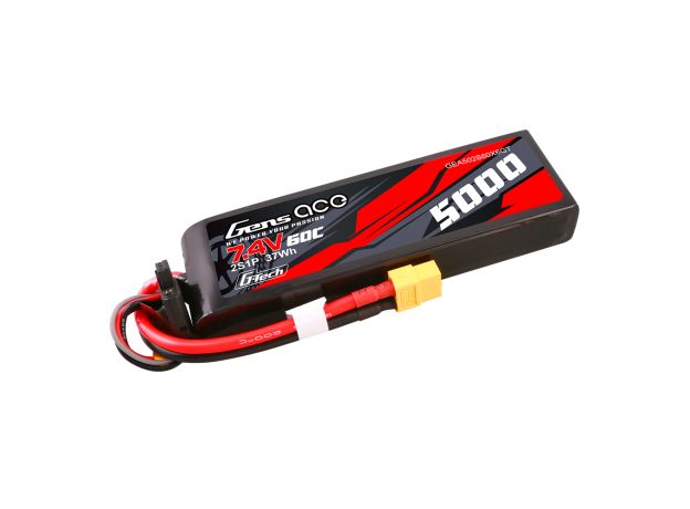 Gens ace 5000mAh 2S 60C 7.4V Short-Size LiPo Batarya | XT60 Konnektör | Car Classic