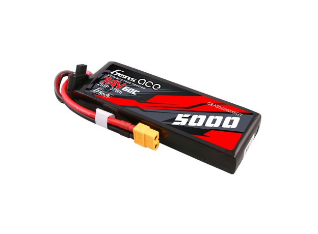 Gens ace 5000mAh 2S 60C 7.4V Short-Size LiPo Batarya | XT60 Konnektör | Car Classic
