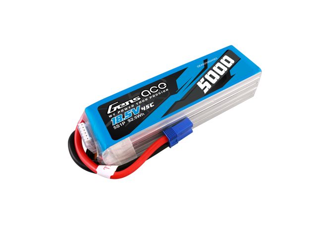 Gens ace 5000mAh 5S 45C 18.5V LiPo Batarya | EC5 Konnektör | Air Classic (Non-G-Tech)