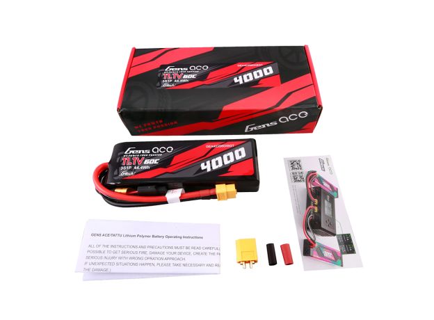 Gens ace 4000mAh 3S 60C 11.1V LiPo Batarya | XT60 Konnektör | Car Classic
